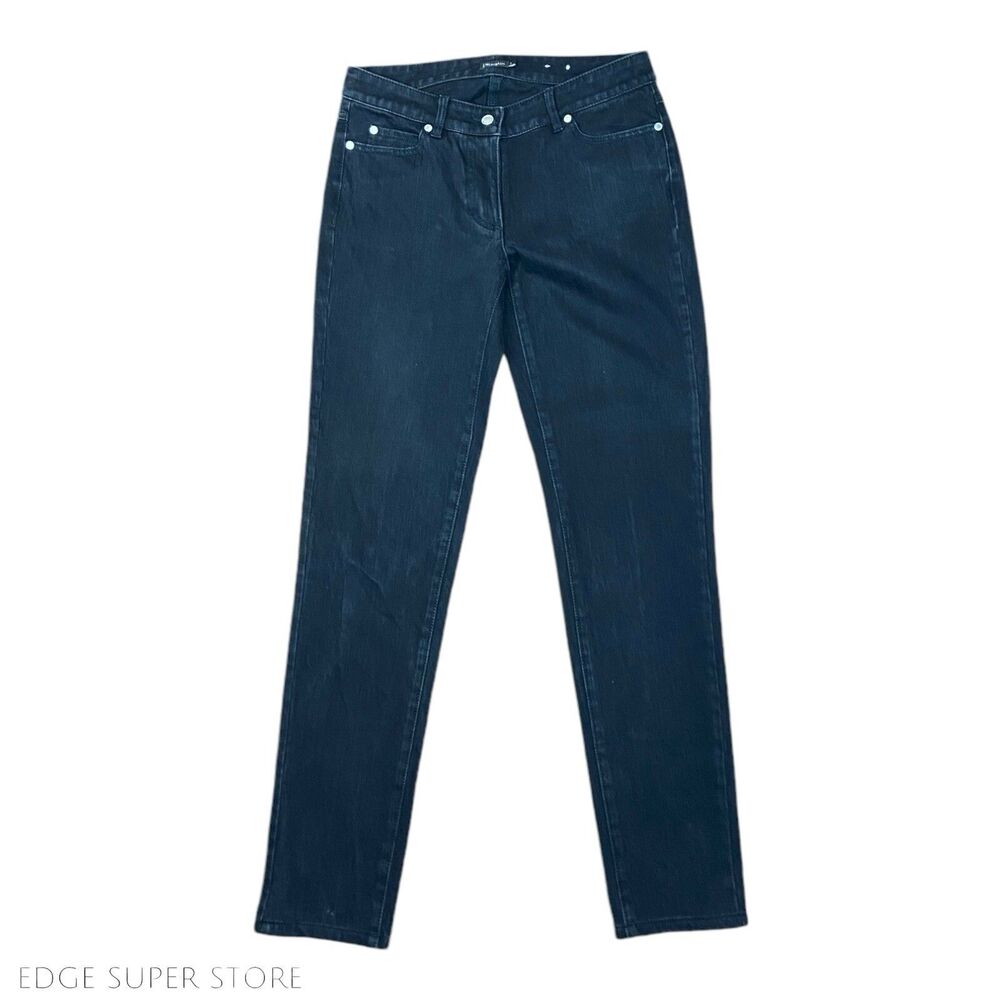 J McLaughlin Faded Black Mid Rise Stretch Skinny Slim Leg Denim Jeans Size 2